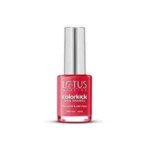 Lotus Makeup Colorkick Nail Enamel - Pink Lustre 954 | Chip Resistant | Glossy Finish | 10ml
