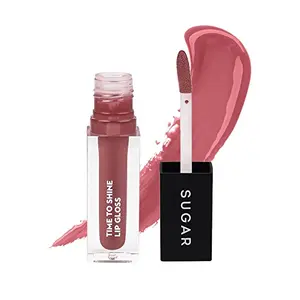 SUGAR Cosmetics - Time To Shine - Lip Gloss - 02 Velma Pinkley (Pink Nude) - 4.5 gms - High Shine Lip Gloss with Jojoba Oil