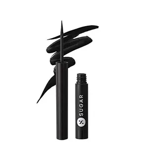 SUGAR Cosmetics - Eye Warned You So! - Double Matte Eyeliner - 01 Black Swan (Black Eye Liner for Women) - Sweat Proof 100% Waterproof Eye Liner with Matte Finish