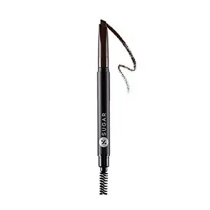 SUGAR Cosmetics - Arch Arrival - Brow Definer - 01 Jerry Brown (Medium Brown Brow Definer) - Smudge Proof Water Proof Eyebrow Pencil with Spoolie Lasts Up to 12 hours
