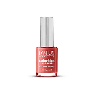 Lotus Makeup Colorkick Nail Enamel - Red Chilly 90 | Chip Resistant | Glossy Finish | 10ml 50001844