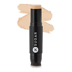 SUGAR Cosmetics - Ace Of Face - Matte Foundation Stick - 10 Latte (Light Foundation with Warm Undertone) - Waterproof Full Coverage Foundation for Women with Inbuilt Brush - 12 g