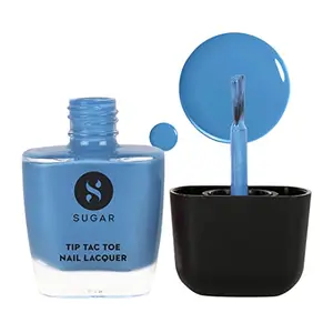 SUGAR Cosmetics Tip Tac Toe Nail Lacquer Classic | Long-lasting 100% Chip-resistant Glossy Finish - 02 Break On Blue