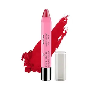 Biotique Natural Makeup Starlit Moisturising Lipstick Shimmery Finish Crimson Pop Red
