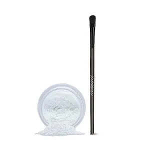 COLORESSENCE Shimmer Highlighter Multi-Purpose Intense Pigment Eye Makeup Formula Silver - With FREE Eyeshadow Brush