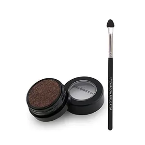 COLORESSENCE Ultra Color Graphic Eyeshadow Crease Resistant High Pigment Smudge Proof Formula - Brunette Brown/Free Eyeshadow Brush Applicator Matte Finish