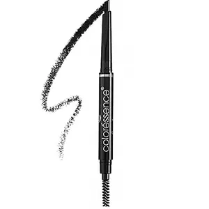 COLORESSENCE Expert Eye Brow Pencil 2 in 1 Dual Function Eye Brow Filling Pencil with Spoolie Shaping Brush Eyebrow Styler - 0.25 g (Black)