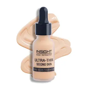 Insight Cosmetics Ultra-Thin Second Skin Long Wear Cream Foundation 20ml (03-Sun Beige) Natural Finish