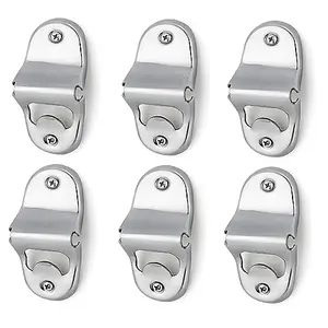 Dynore Stainless Steel Heavy Duty Wall Mounted Bottle Opener for Home Indooor Outdoor Opener- Set of 6