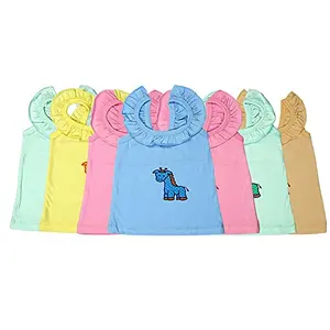 GOODMUNCHKINs Baby Girls Frill Neck Color Tops Vest Printed Summer Dress