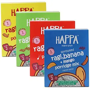 Happa Organic All Porridge Combo 4 Packs 200 Grams Each