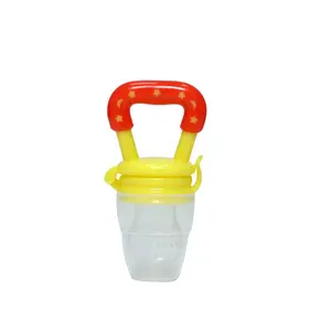 Safe-O-Kid- Pack of 1- BPA Free; Veggie Feed Nibbler; Silicone Food/Fruit Nibbler; Soft Pacifier/Feeder for Baby (for 9+ Months Babies)- Yellow