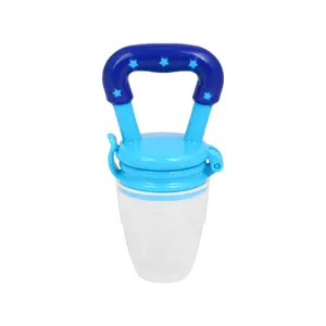 Safe-O-Kid- Pack of 1- BPA Free; Veggie Feed Nibbler; Fruit Nibbler/Silicone Food Blue; Soft Pacifier/Feeder for Baby (M Size for 6-9 Months Babies)- Blue