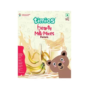 Timios High Protein Banana Swirl Milk Mix |No Sugar | Supergrain Blend of Oats | Organic Jowar | Banana Powder | 250g