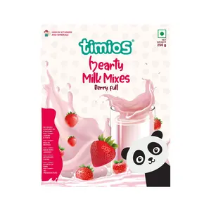 Timios High Protein Berry Blast Milk Mix |No Sugar | Supergrain Blend of Oats | Organic Jowar | Strawberry Powder | 250g