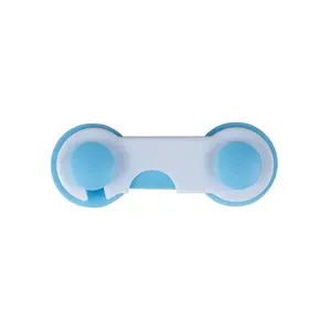 Safe-O-Kid - Pack of 1 - Easy to Use Dotted with Smiley Ends Child Proof Cabinet Lock Blue