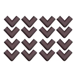 Safe-O-Kid 16 Corner Guards/Cushions/Bumpers/Protector L-Shaped Small for Child Safety & Babyproofing Brown Pack of 16