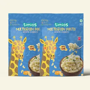 Timios No-Maida Multigrain White Cheesy Instant Macaroni Pasta | Healthy Pasta made with Brown Rice and Corn | Pack of 2 | 195g Each
