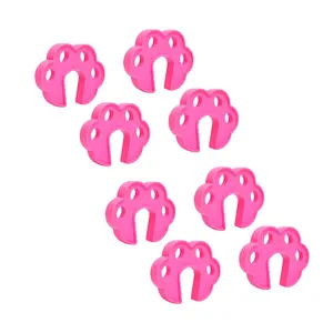 Safe-O-Kid- Pack of 8 Fit All Sleek Design Strong Silicone Door Stopper- Pink