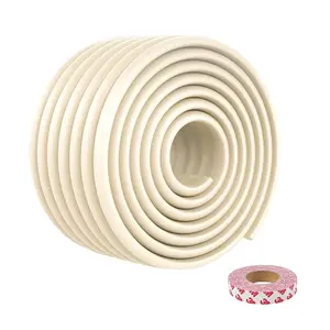 Safe-O-Kid (Set of 1) Soft Cushioned 6.4 Ft / 2 Mtr Multi Functional Edge Guards with Strong 3M Adhesive Safety for Sharp Edges for Babies- Beige