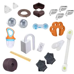 Safe-O-Kid Baby Safety Kit Advanced I Newly Launched | 58 Pieces 8 Safety Locks 23 Corner Guards 5 Door Stoppers 18 Socket Covers 2 Gas Knob Covers 1 Knee Pad 1 Fruit Nibbler