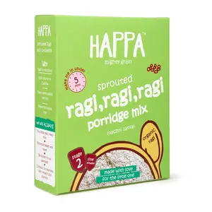 Happa Organic Baby Food for little one- Sprouted Ragi Porridge Mix 200 Grams