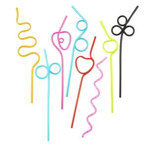 Safe-O-Kid Newly Launched- Colourful Reusable Straws for Kids Funny Twists Drinking Straws for Birthday Parties 8 Pcs Assorted Colours
