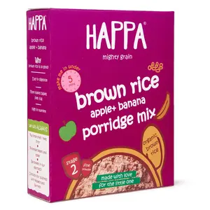 Happa Organic Baby Food Brown Rice+ Apple + Banana Porridge Mix 200 Gram