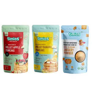Timios No Maida Millet Pancake Mix Banana and Apple Combo with Jaggery Powder(Pack of 3)||Start Your Morning Delicious and Nutritious!