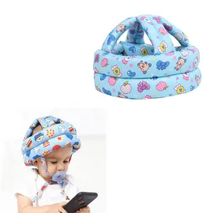Safe-O-Kid Baby No Bumps Safety Cotton Helmet Head Protection with Zero Sweat Cushion Bumper Headguard for Infant/Toddler Blue