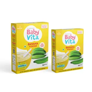 Babyvita Kerala Banana Powder - 500 gm| No Preservatives | No Added Vitamins & Minerals Organically Grown (300gm + 200gm Pack of 2)