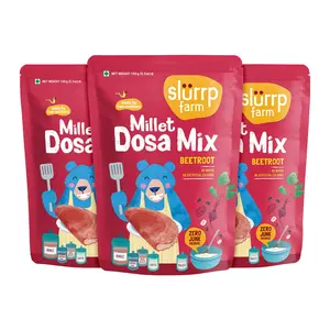 Slurrp Farm Millet Dosa Instant Mix | Supergrains And Beetroot | Natural And Healthy Food 150g (Pack Of 3)