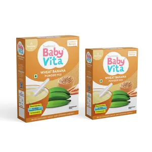 Babyvita Wheat Banana Powder Mix | No Preservatives & No Added Vitamins & Minerals (300+200 Gram Pack of 2)