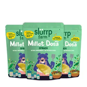 Slurrp Farm High Protein Millet Dosa Instant Mix Supergrains And Spinach Natural And Healthy Food 150g (Pack Of 3)