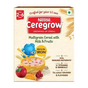 Nestle CEREGROW Growing Up Multigrain Cereal with Milk & Fruits Box300g