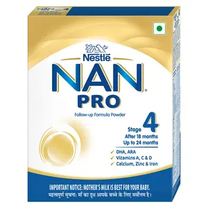 Nestle NAN PRO 4 Follow-Up Formula Powder - After 18 months Up to 24 months Stage 4 400g Bag-In-Box Pack