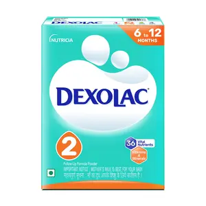 Dexolac Follow Up Infant Formula Milk Powder for Babies - Stage 2 (6 to 12 months) - with 36 Vital Nutrients - 400gms - BIB Pack