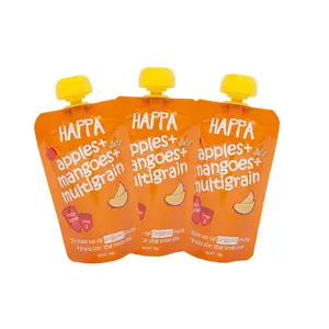 Happa Organic Fruit Puree Apple Mango and multigrain Pack of 3 100 Gram Each