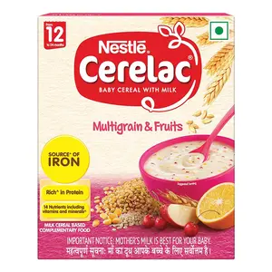 Nestle Cerelac Baby Cereal with Milk Multigrain & Fruits From 12 to 24 Months Stage 4 Source of Iron & Protein 300g