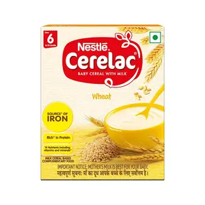 Nestle Cerelac Baby Cereal with Milk Wheat Stage 1 From 6 to 24 Months Source of Iron & Protein 300g
