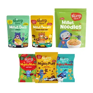 Slurrp Farm No Maida Tiffin Box for Kids Combo | Millet based Weekly Lunch Box for Kids with the Goodness of Oats Jowar and Ragi | Pack of 6