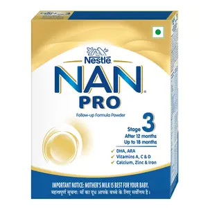 Nestle NAN PRO 3 Follow-Up Formula Powder - After 12 months Up to 18 months Stage 3 400g Bag-In-Box Pack