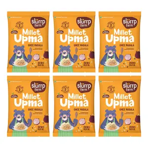Slurrp Farm Instant Millet Rava Upma Mix- Ghee Masala - Multigrain Breakfast Mix | No Palm Oil | 50g X 6