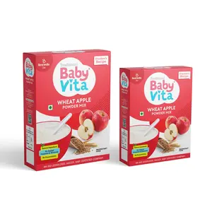 Babyvita Wheat Apple Powder Mix | No Preservatives | No Added Vitamins & Minerals (300gm + 200 gm Pack of 2)
