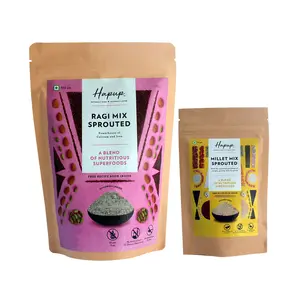 Hapup Organic Ragi Mix Sprouted (250 gm) & Millet Mix Sprouted (80 gm) - Combo of 2