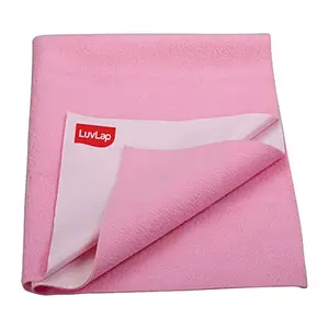 LuvLap Instadry Extra Absorbent Quick Dry Sheet for Baby Baby Bed Protector Waterproof Baby Sheet - Baby Pink 0m+ - Medium 70 x 100cm