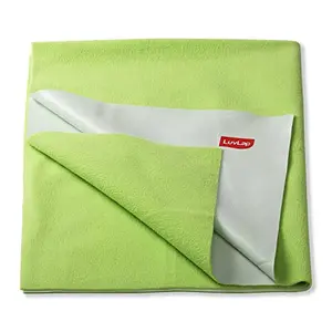 LuvLap Instadry Extra Absorbent Quick Dry Sheet for baby Baby Bed Protector Waterproof baby sheet - Green 0m+ - Large 100 x 140cm