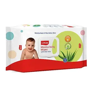 LuvLap Baby Moisturising Wipes with Aloe Vera 72 wipes/pack with Lid