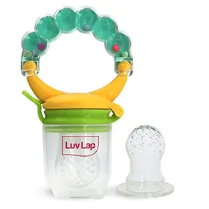 LuvLap Silicone Food/Fruit Nibbler with Extra Mesh Soft Pacifier/Feeder Teether for Infant Baby Infant Pearly Green BPA Free