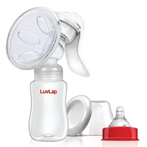 LuvLap Adore Manual Breast Pump 2 Level Suction Adjustment Soft & Gentle with Silicone Massage Cushion BPA Free